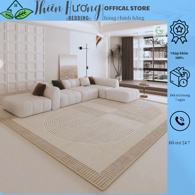 Thảm trải sàn phòng khách - Thảm lông cừu Decor nhập khẩu kích thước 1m6x2m3, 2mx3m- Thiên Hương