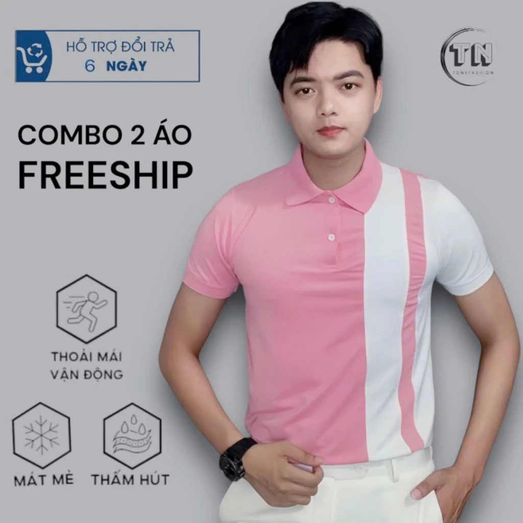 Áo polo nam-TN13-cao cấp hàng đẹp chất liệu poli cá sấu áo polo nam mềm mịn-TONY FASHION