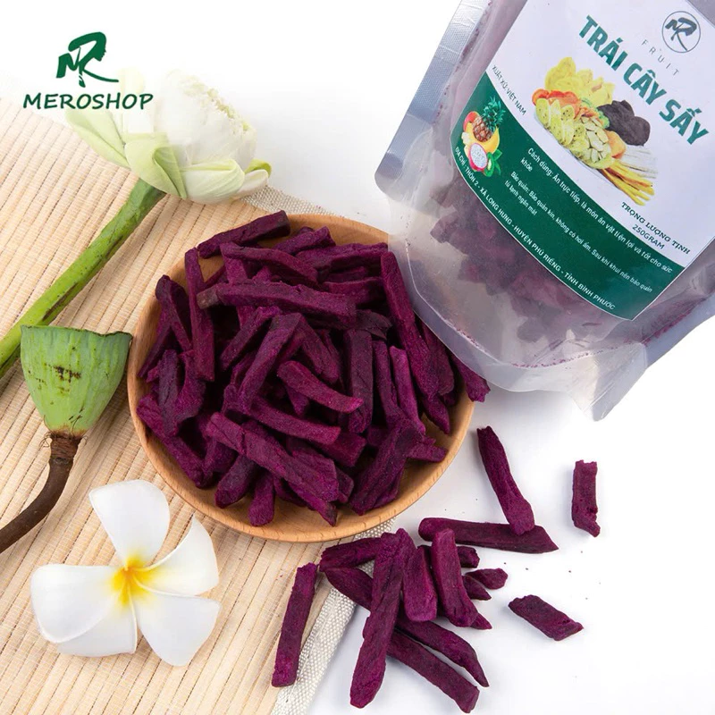 Khoai Lang Tím Sấy (dạng thanh). Có hồ sơ công bố, xuất hóa đơn công ty đầy đủ