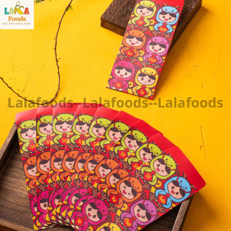 Set 30 cái bao lì xì Tết hình trẻ em ngộ nghĩnh, dễ thương thiết kế độc quyền