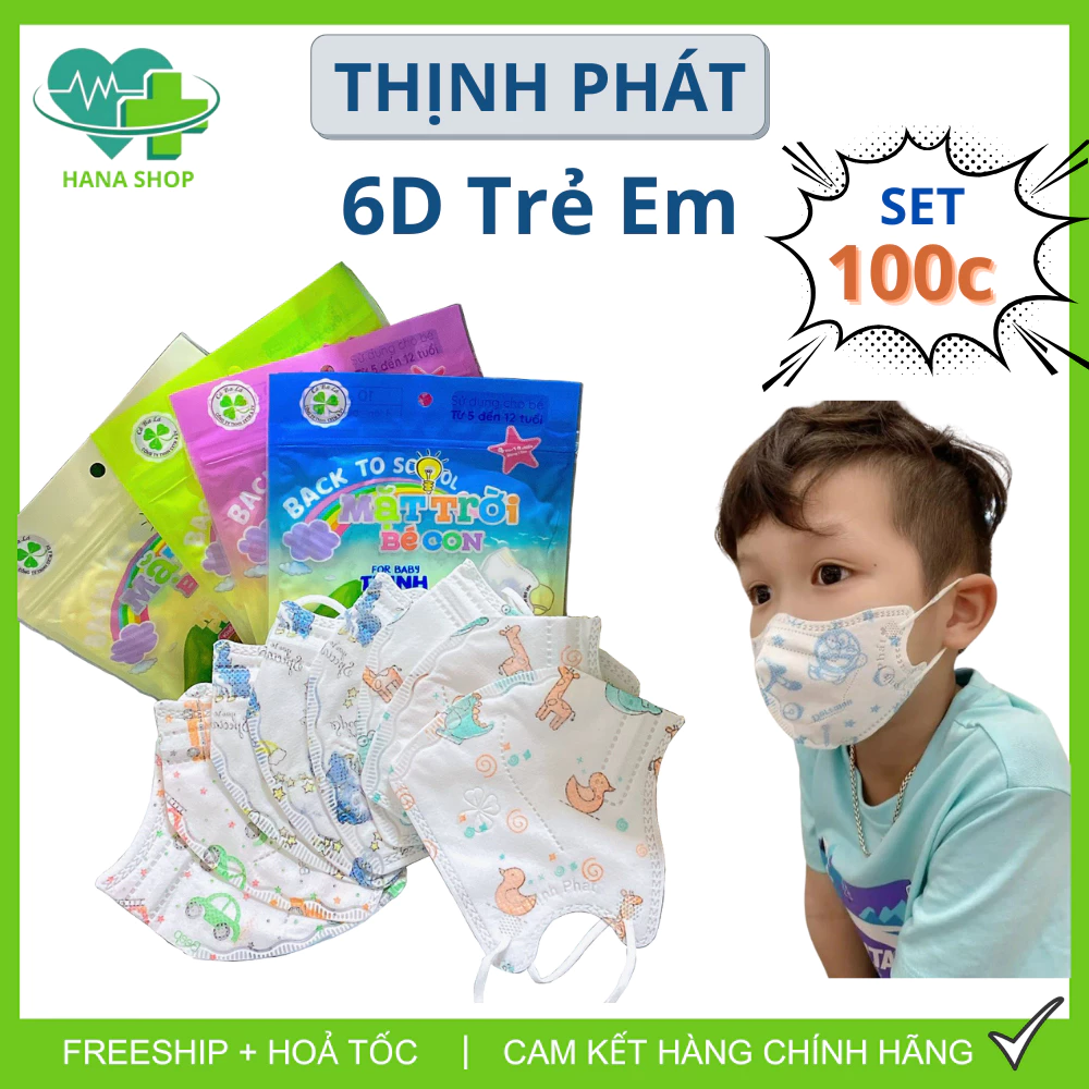 [Set 100 Cái] Khẩu Trang Trẻ Em Thịnh Phát 0-15 Tuổi KIDS Chính Hãng Kháng Khuẩn Chống Tia UV
