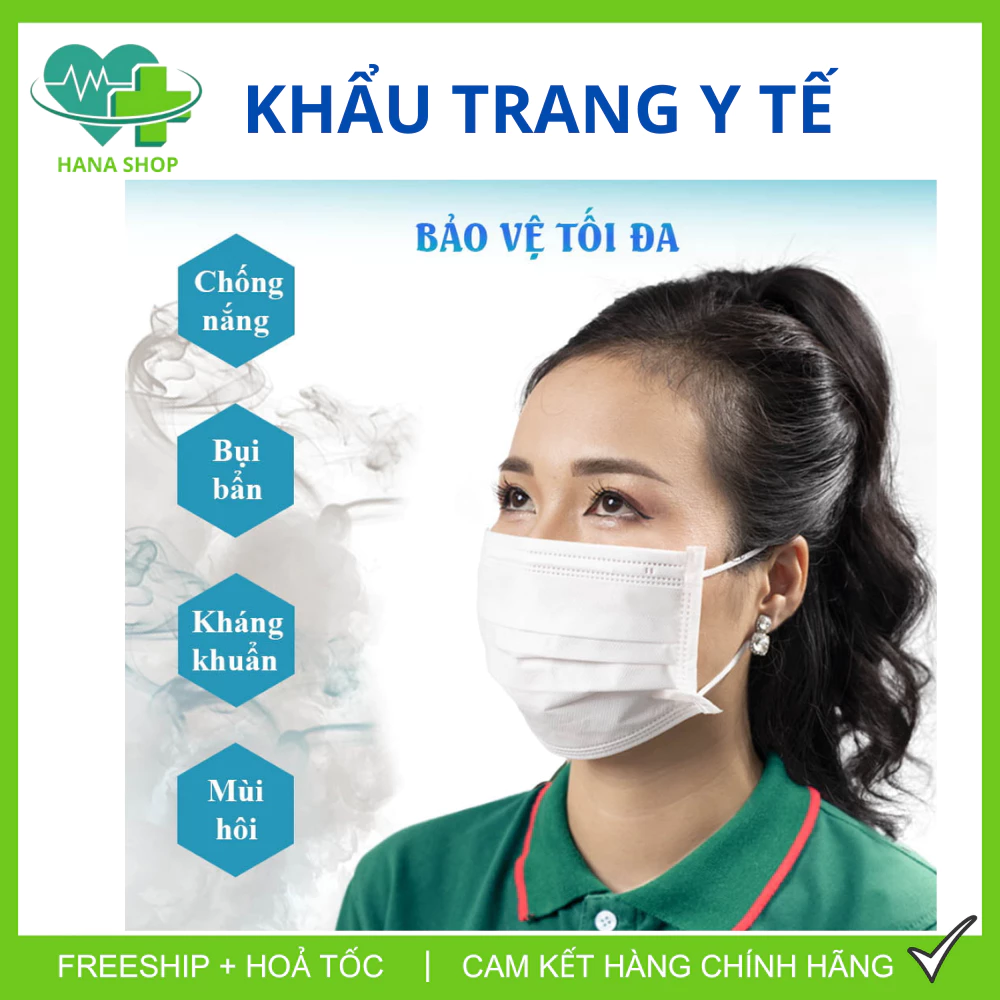 [Thùng 50 Cái] Khẩu Trang Y Tế 4 Lớp Kháng Khuẩn, Hàng Chính Hãng Có Logo Kiểm Định Chất Lượng