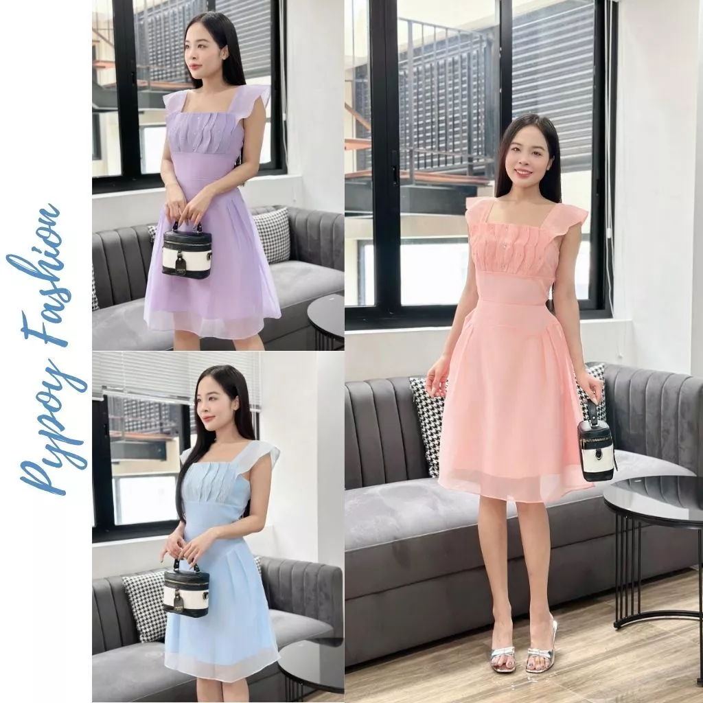 đầm Tơ Pha Ren Đính Kết Hoa Đá Hàng Thiết Kế Siêu Đẹp Đi Tiệc Sang Trọng Kèm Ảnh Thật