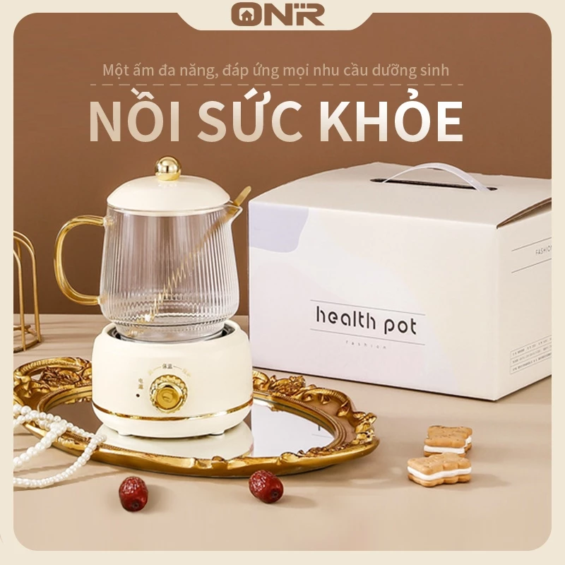 ONR-Ấm Đun Nước Đa Năng 600ml, Ấm Đun Đa Chức Năng, Nấu Trà Và Tổ Yến, Ấm Pha Trà Sắc