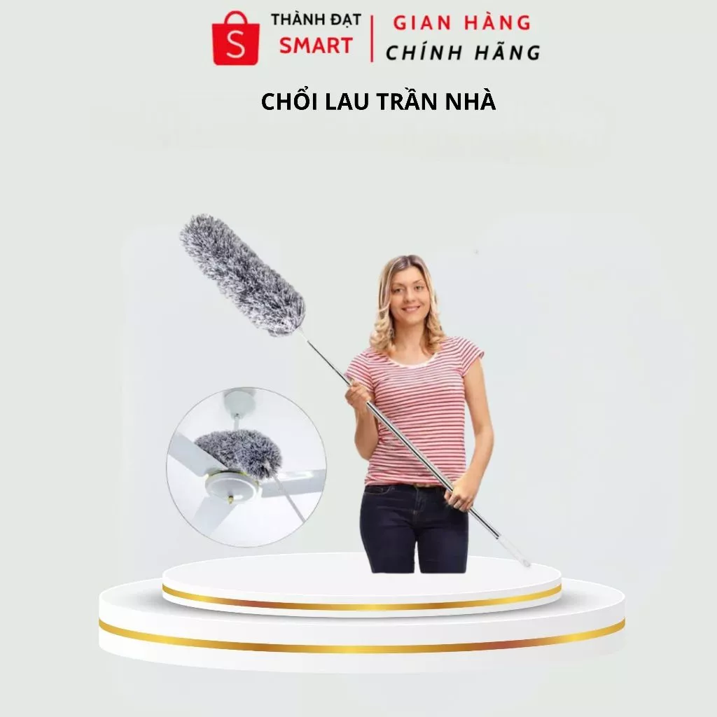 Chổi Quét Trần Nhà Có Điều Chỉnh Độ Dài Tới 2,8m Cây Phất Trần Quét Mạng Nhện, Lau Bụi Bẩn
