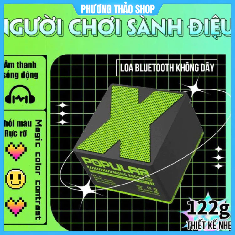 Loa Bluetooth Không Dây Mini BASIX X1 Bass Mạnh, Âm Thanh Sống Động, Màu Sắc Huyền Ảo, Thiết Kế Siêu Nhẹ, Loa Siêu Trầm