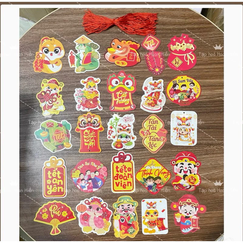 (Set 50-100c) Tag/liễn Chibi  trang trí Tết có dây treo