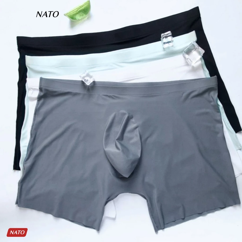 Quần Lót Boxer Nam Nato Rela Vải Lụa Băng Tự Nhiên Thun Lạnh Cao Cấp Không Viền May Thoáng Mát