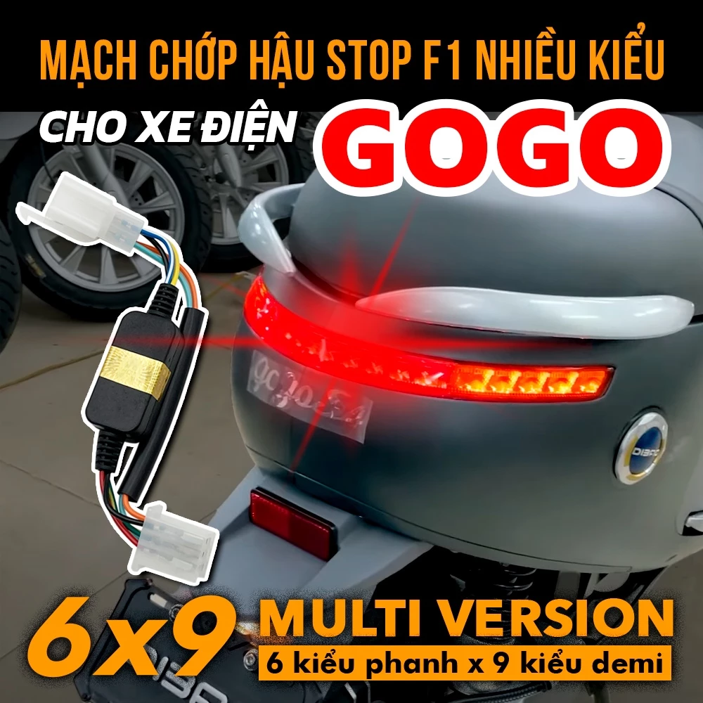 GOGO - [6x9 KIỂU] Bộ mạch giắc zin tạo chớp F1 cho xe điện Go Go - có chớp demi, demi sáng tối