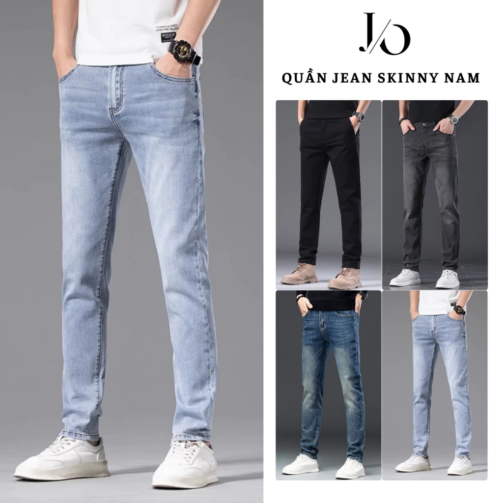 Quần Jean SKINNY Nam Xanh Nhạt WASH RETRO Co Giãn 4Chiều Form Đứng Dáng Dài Lưng Cao Nặng Động BIGSIZE