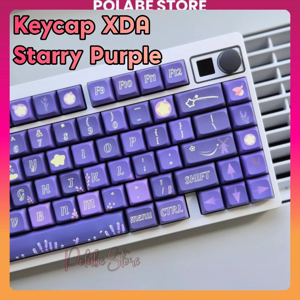 Keycap Starry Purple Lavender - XDA Profile PBT Dyesub Keycap Bàn Phím Cơ 60 65 75 TKL - Polabe