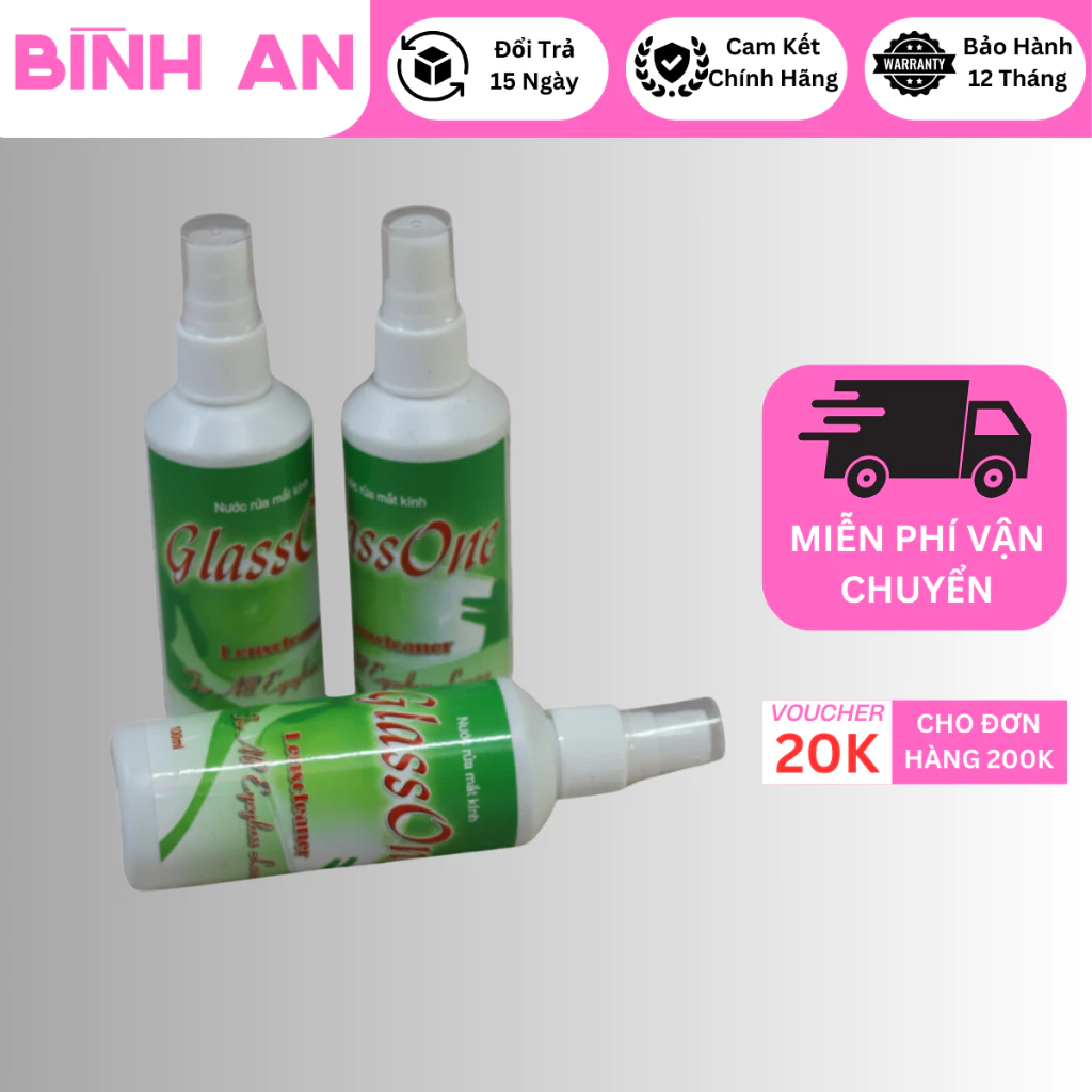 Nước xịt rửa mắt kính GLASS ONE chuyên dụng 100ml - bình an 83