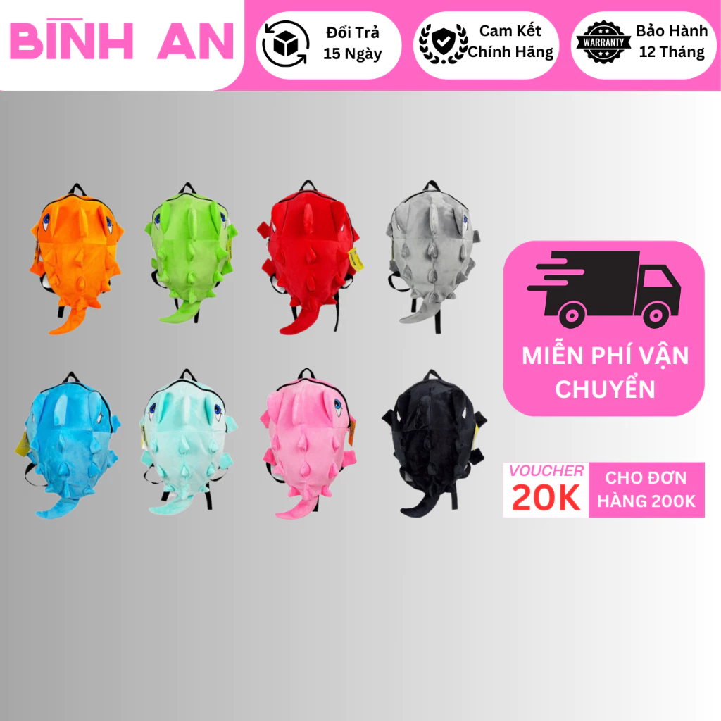 Balo Khủng Long loại vải nhung cao cấp Size Lớn nhiều màu cực đáng yêu sản phẩm như hình
