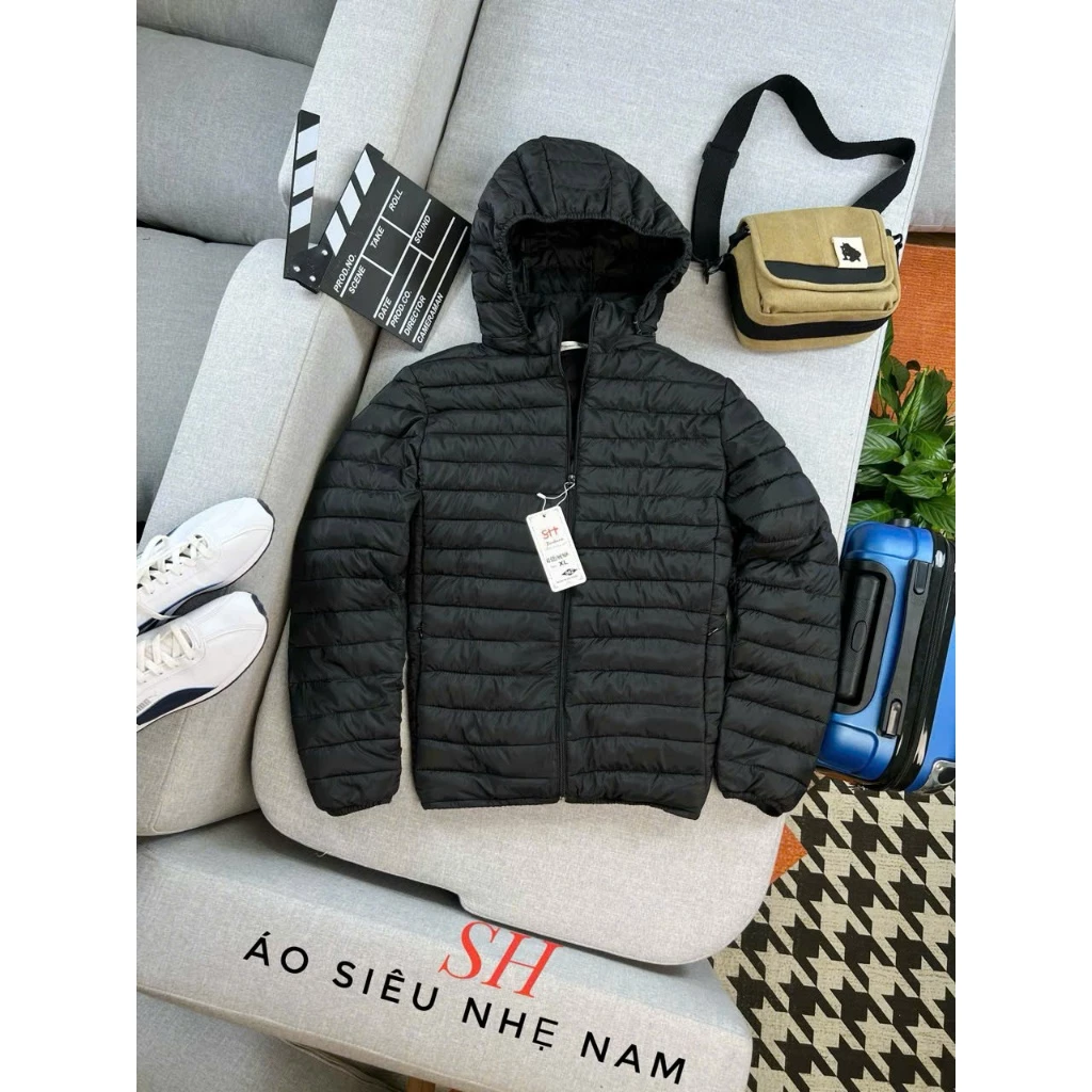 Áo phao nam - MayLinhShop - Siêu nhẹ có mũ dày ấm cao cấp - Áo phao béo đại hàn form rộng