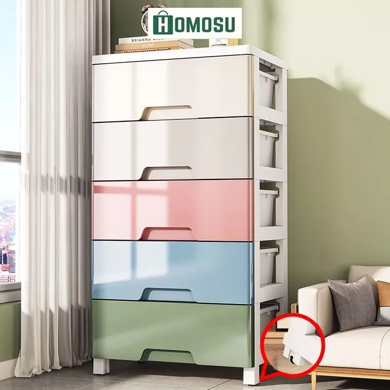 Tủ Khe Hẹp, Tủ Nhựa Nhiều Tầng Có Ngăn Kéo Và Bánh Xe Di Chuyển Dễ Dàng TUN016