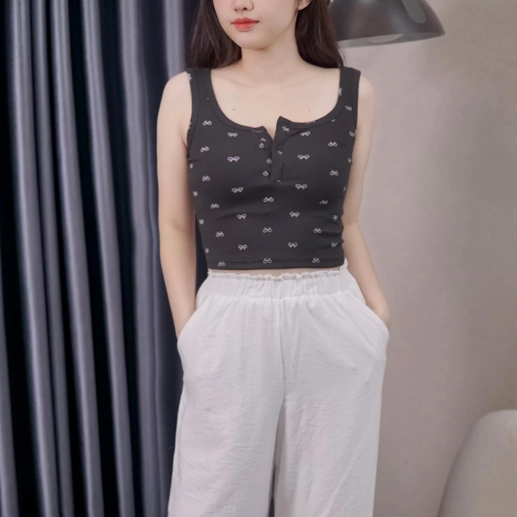 Áo ba lỗ thun tăm in nơ bigsize(55-90kg)