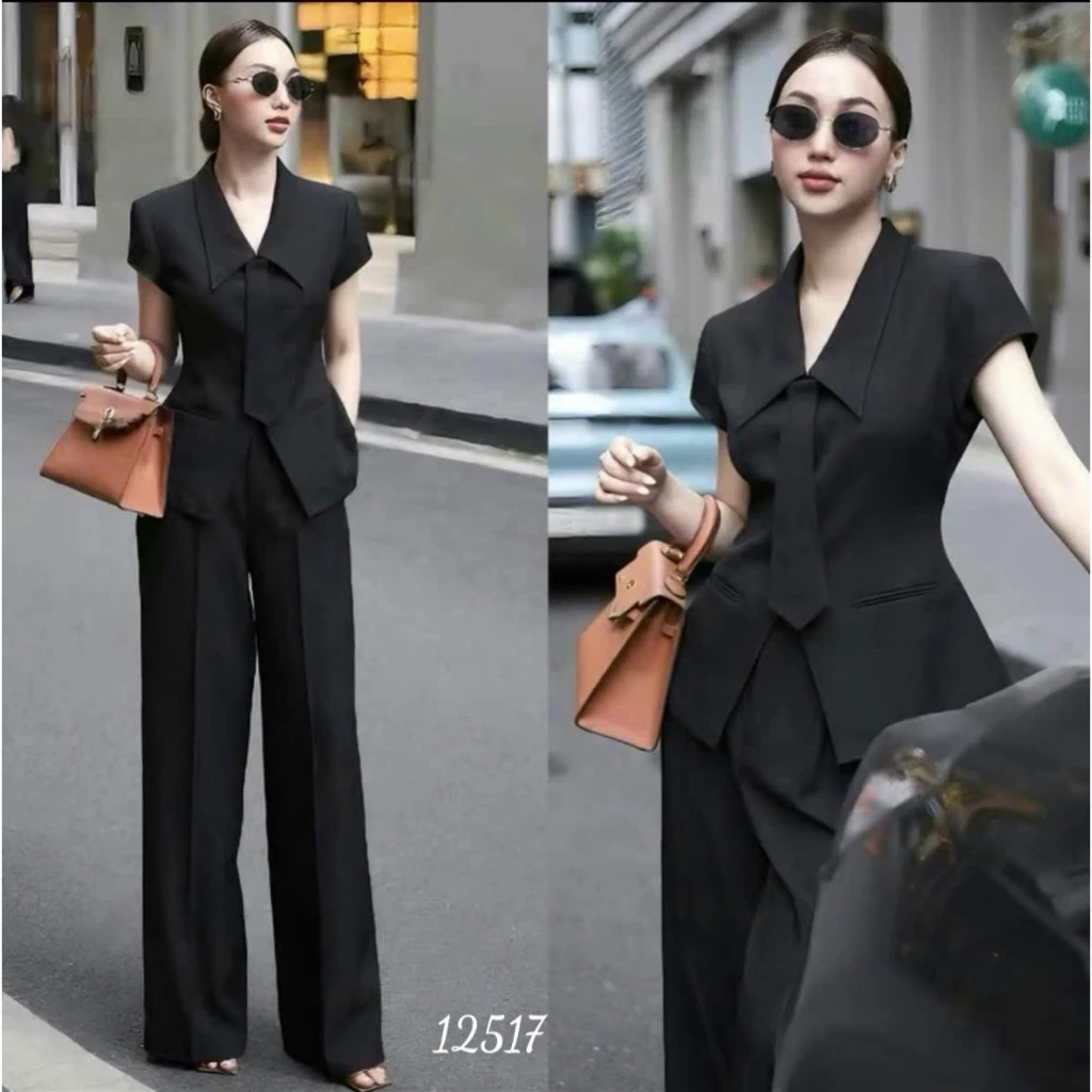 [NEW] Set bộ Nữ VEST Thắt CÀ VẠT Rời Quần Dài Sang Chảnh Nổi Bật