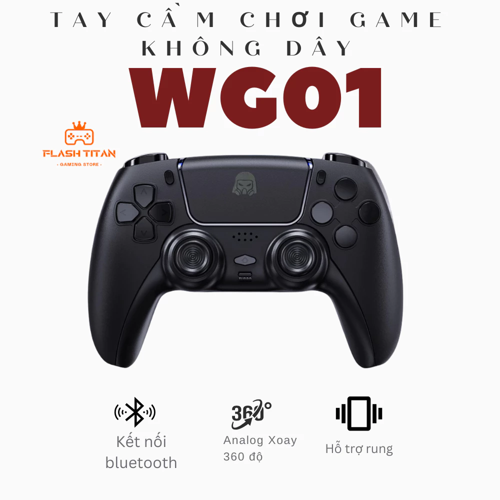 Tay cầm chơi game fifa online 4 WG01 - Tay cầm không dây bluetooth xoay 360 - Full skill các tựa game