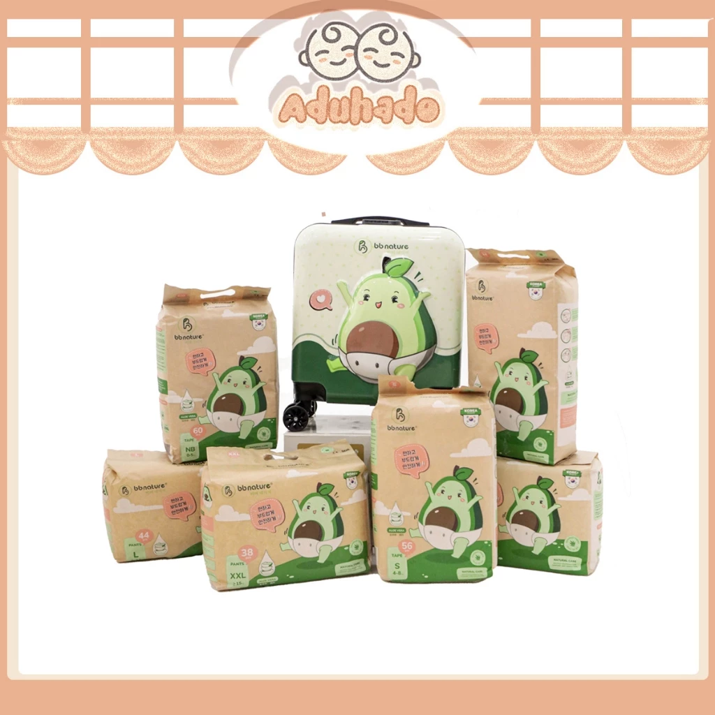 Miếng dùng thử Bỉm dán quần BB Nature sợi bamboo organic cao cấp cho bé đủ size