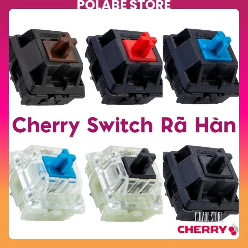 Cherry Red Black Blue Rã Hàn Pink Linear switch Công Tắc Bàn Phím Cơ - Polabe Store