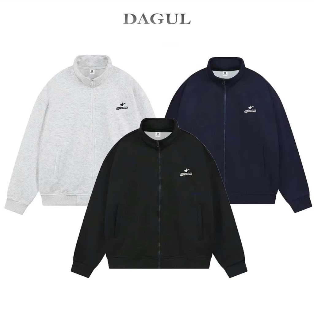 (M-40) Áo khoác nỉ ép 2 da DAGUL chất vải nỉ ép 2 da không sù lông fom rộng logo thêu sao dày dặn