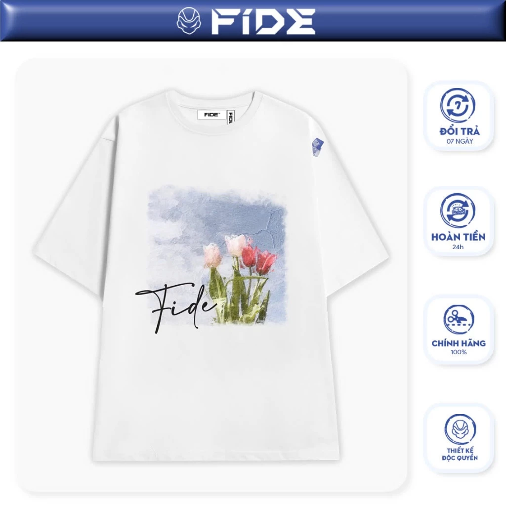 Áo thun FIDE phông unisex nam nữ form rộng ulzzang HOA TULIP