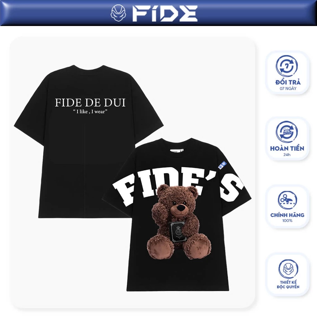 Áo thun FIDE TEDDY phông unisex form rộng local brand nam nữ cổ tròn oversize - AT109