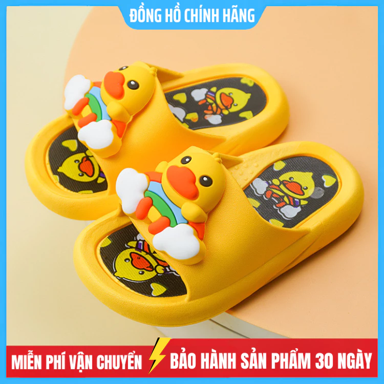 Dép Quai Ngang Cho Bé , Dép Khủng Long Xanh, Khủng Long Vàng Siêu Cute trống trơn trượt cho bé trai bé gái