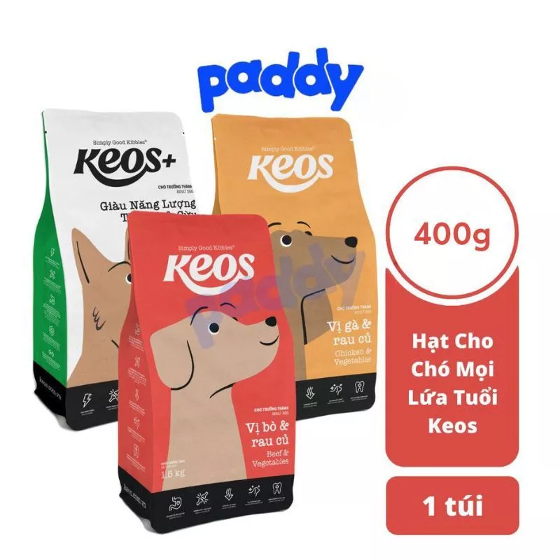 [400g] Thức Ăn Hạt Cho Chó Mọi Lứa Tuổi Keos