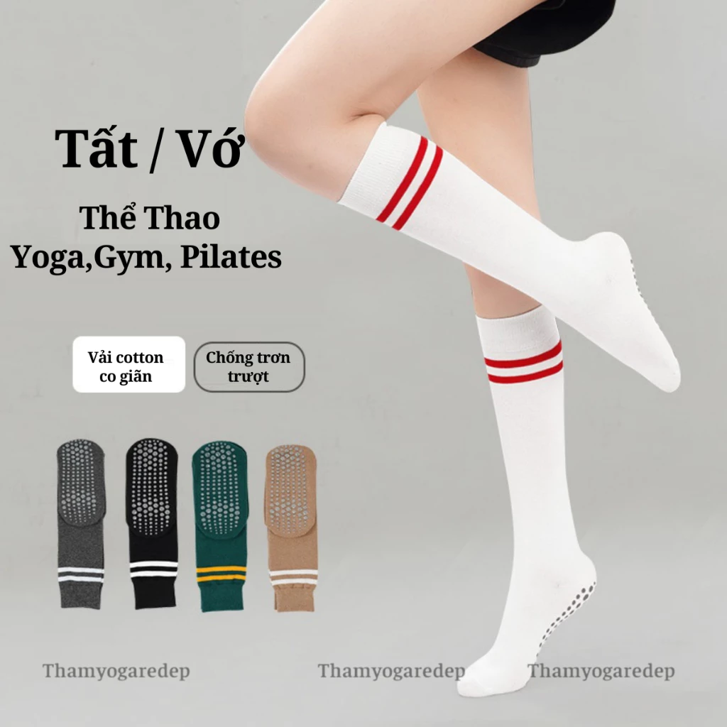 Tất /Vớ Tập Yoga Sọc Dài Hạt Silicon  Chống Trơn Trượt Dùng Cho Tập Thể Thao/Yoga/Thể Thao/Nhảy Múa/Tập Yoga T004