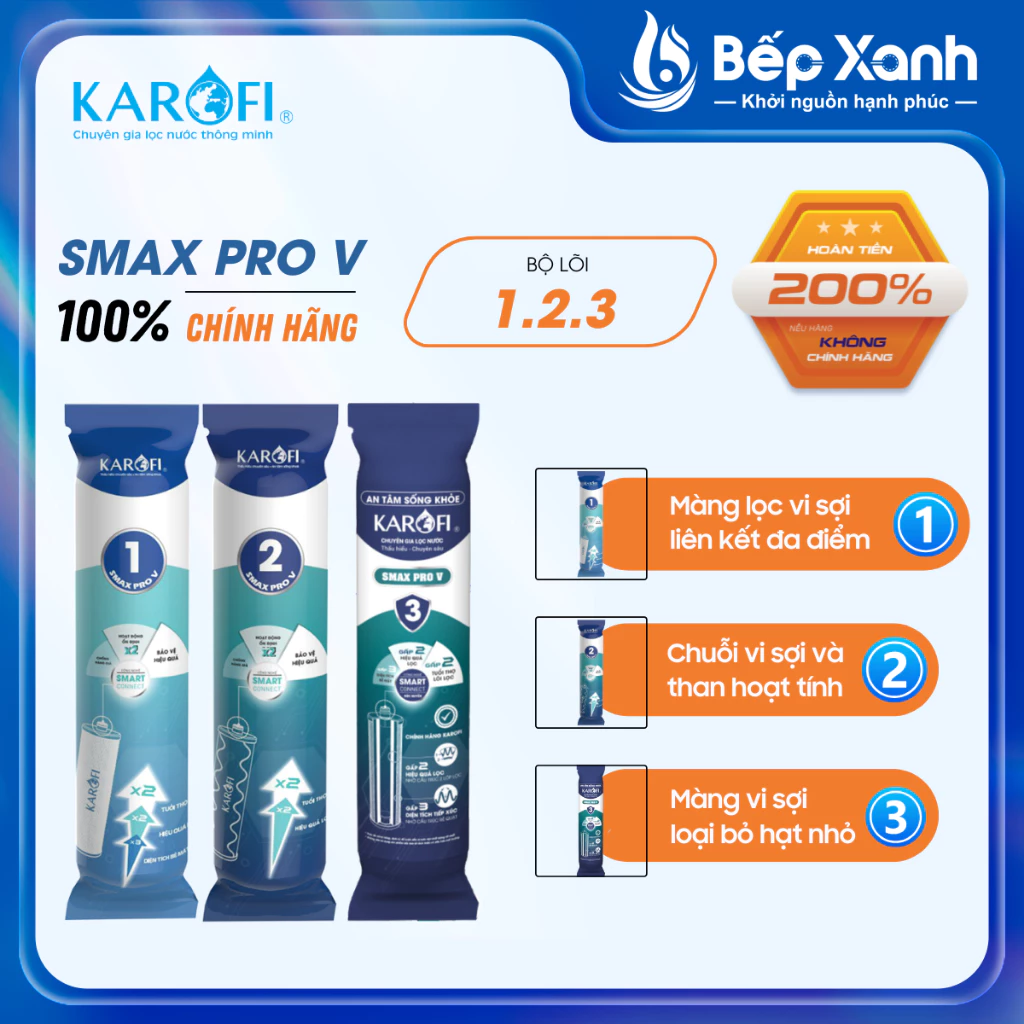 [HỎA TỐC] Combo 3 Lõi 123 Smax Pro V Karofi Smart Model KAQ-D58, KAD-L56, KAD-D66S, KAD-D528, KAE-S85, KAD-N69
