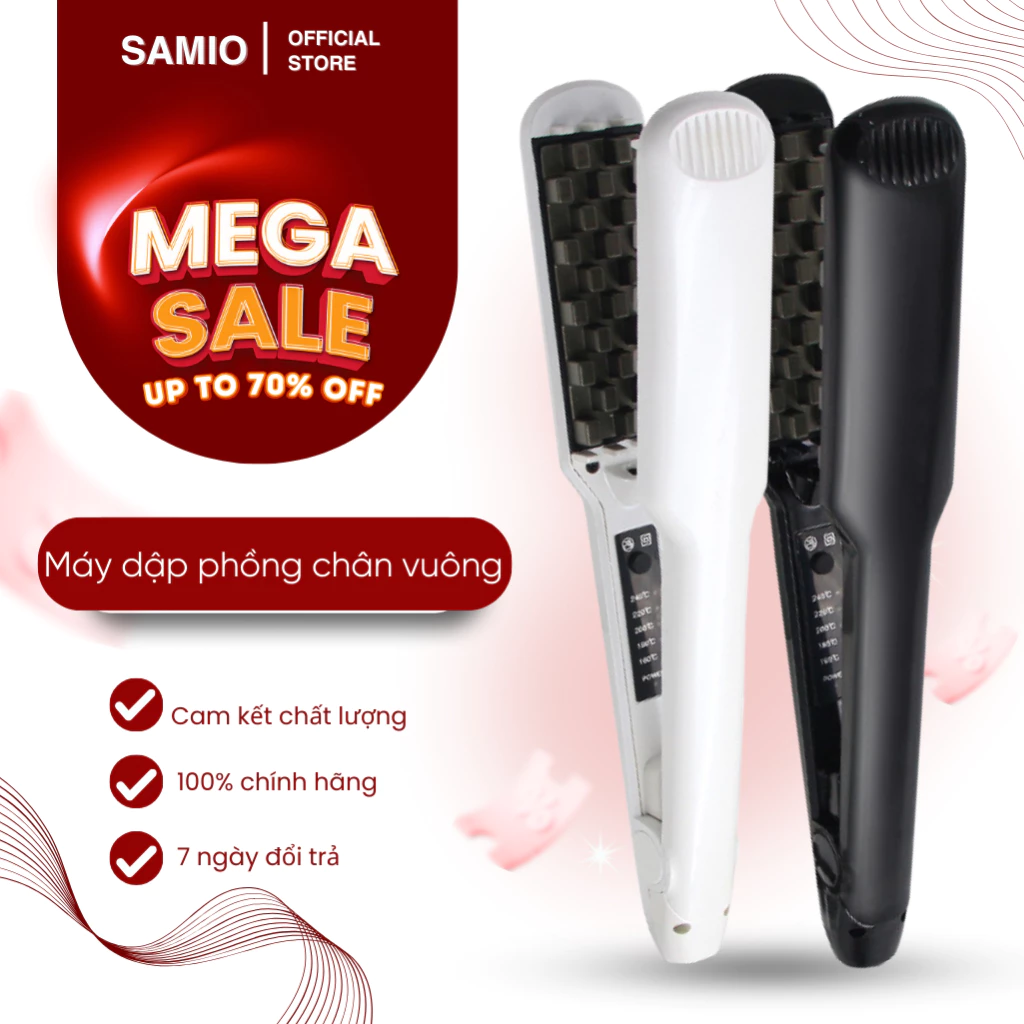 Máy dập xù bấm tóc phồng chân tóc chân vuông mẫu mới- Samio