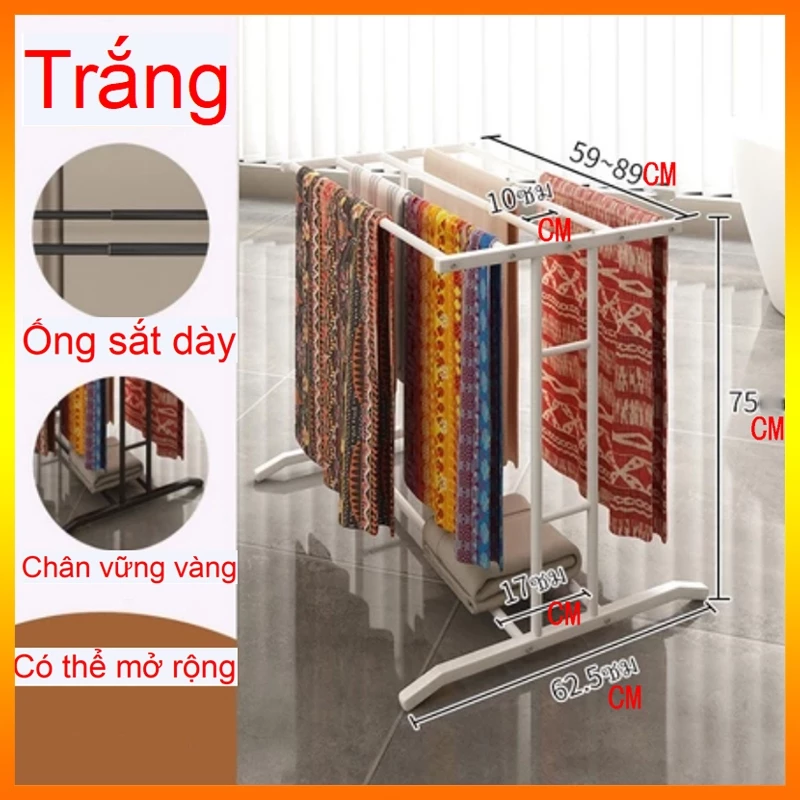 Đứng lên quần áo Giá phơi Hanger Hạ cánh Kệ khăn Trang chủ Phòng ngủ Ban công Làm dày Chống gió sấy cực Có thể kéo dài
