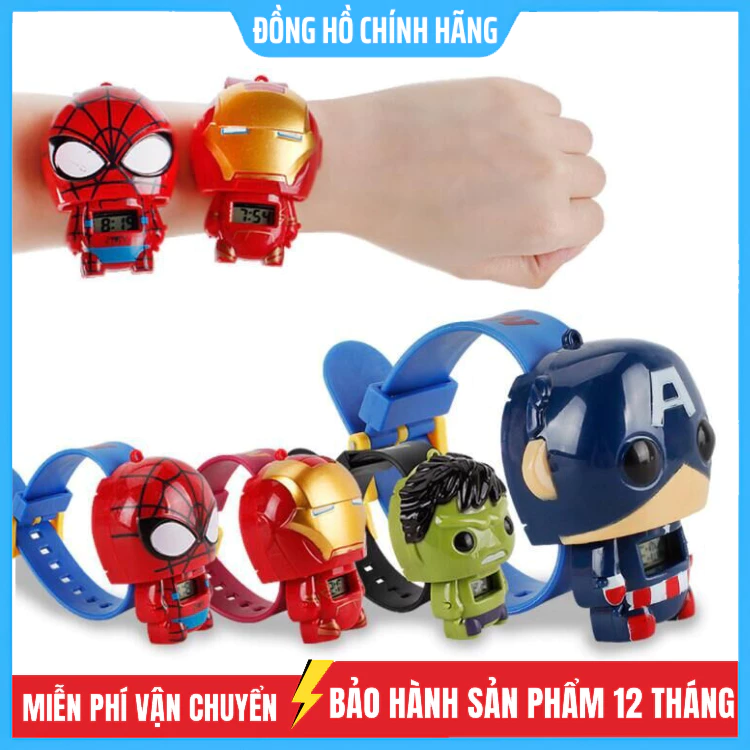 Đồng hồ Siêu Nhân Biến Hình điện tử thiết kế chủ đề nhân vật siêu anh hùng hoạt hình dành cho bé