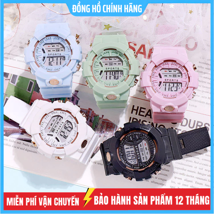 Đồng hồ điện tử nam nữ Sport watch đầy đủ chức năng, kiểu dáng thể thao cá tính , phong cách hàn quốc