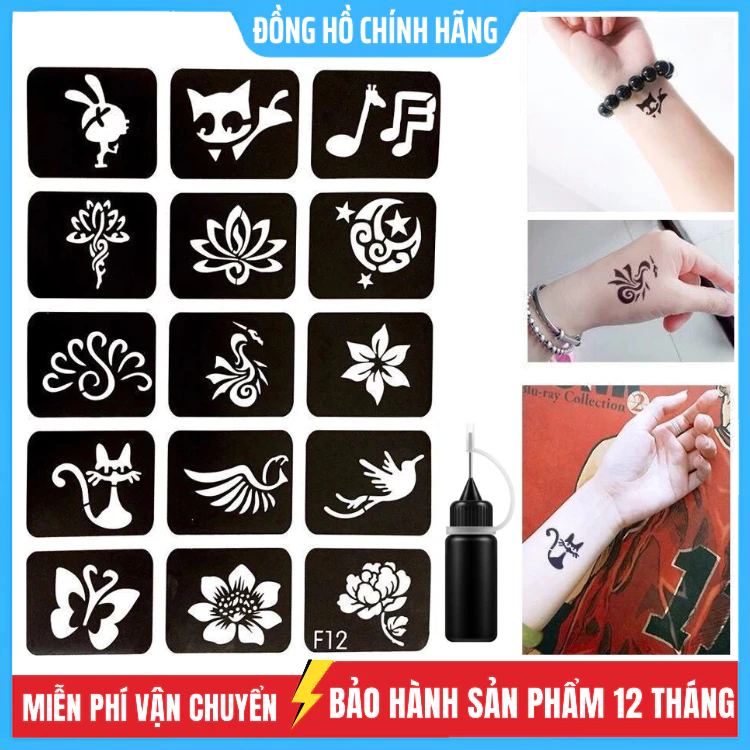 Hình xăm Tạm Thời + Mực xăm tạm thời 15 ngày (20 - 70 hình) Phù Hợp Mọi lứa tuổi