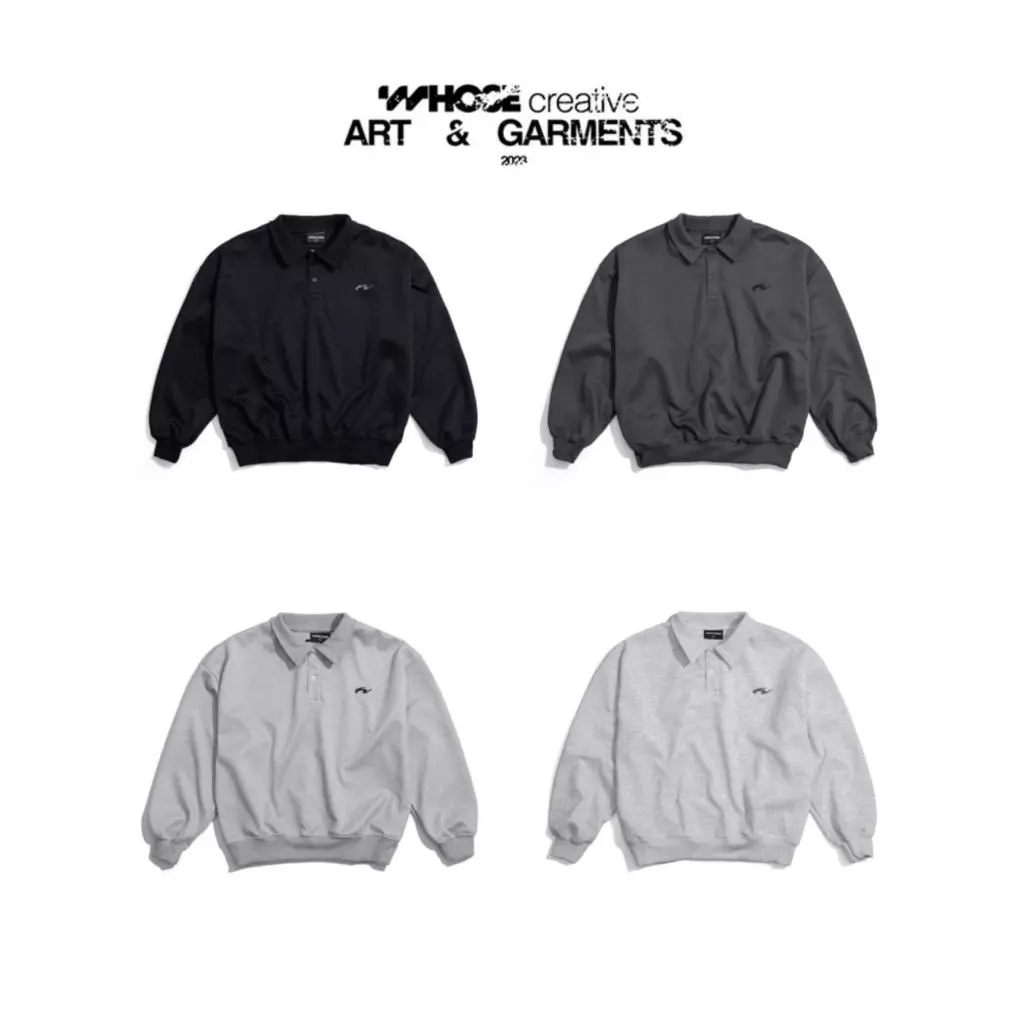 POLO SWEATER - Áo polo sweater nỉ 2 da thêu logo 3D Whose Studio