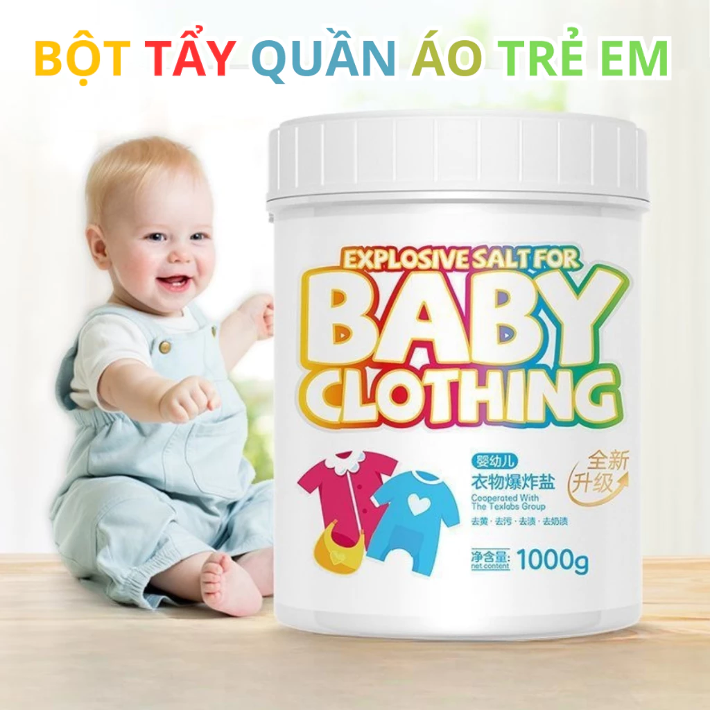 Bột Tẩy Quần Áo Màu 1000gr, Đánh Bay Vết Mốc Ố Vàng Quần Áo, Thuốc Tẩy Quần Áo, Bột Tẩy Trắng Quần Áo An Toàn Cho Bé