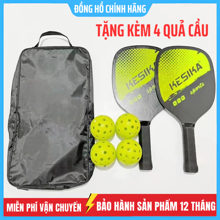 Bộ 2 Vợt Chơi Bóng Pickleball Siêu Nhẹ Cầm Nắm Chắc Chắn Kèm Túi Đựng 4 Quả Bóng cao cấp
