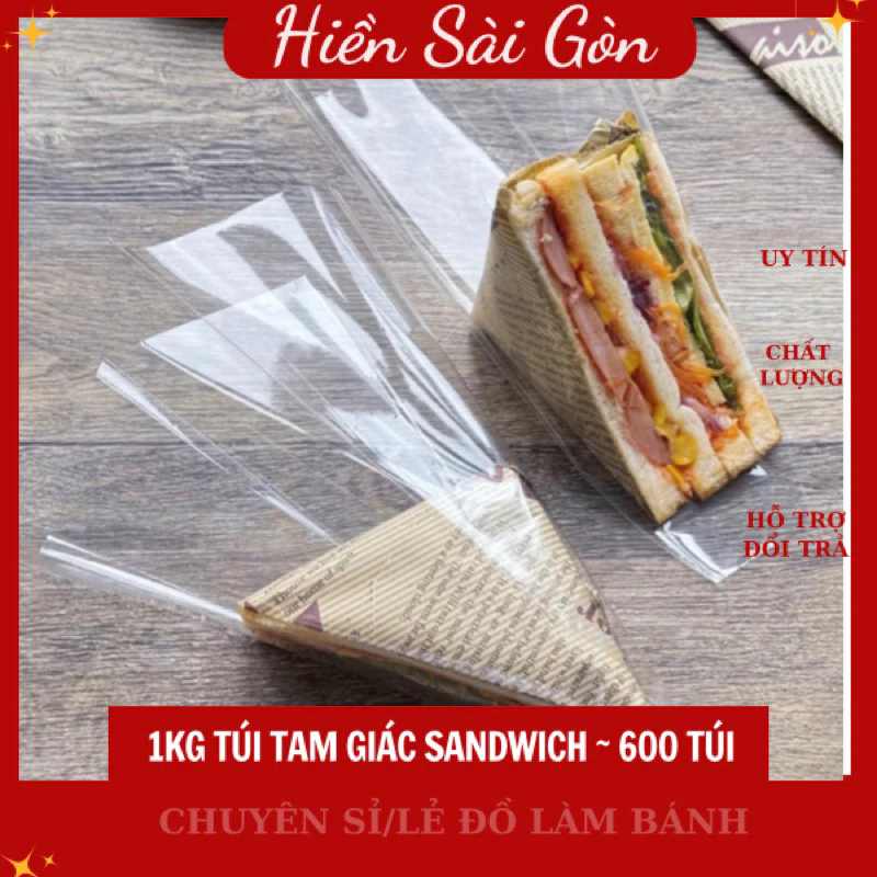 1kg hơn 650 túi/ 500g hơn 325 túi đựng bánh sandwich, túi chữ nhật, túi tam giác