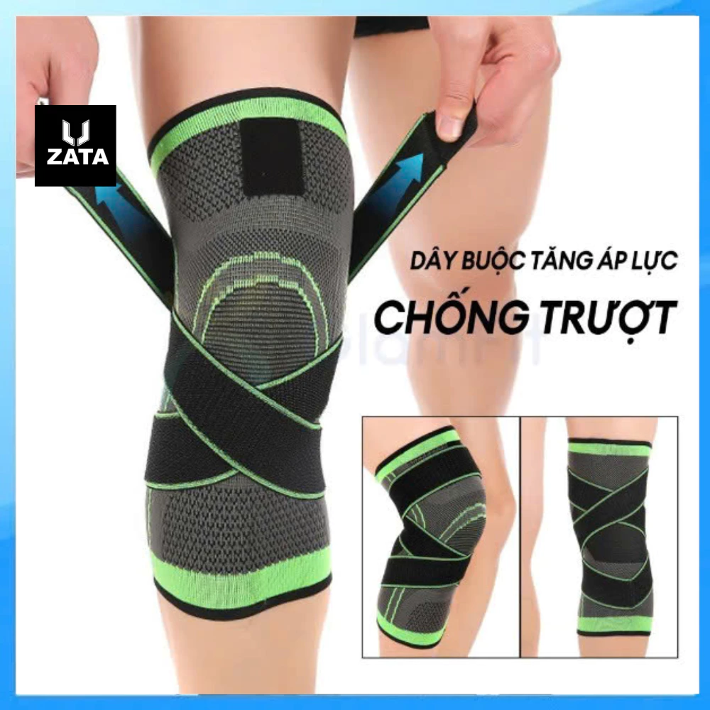 Bó gối có dây, Bó gối bảo vệ đầu gối tập gym, chạy bộ, đạp xe, bóng chuyền Zata Vn - BGCD