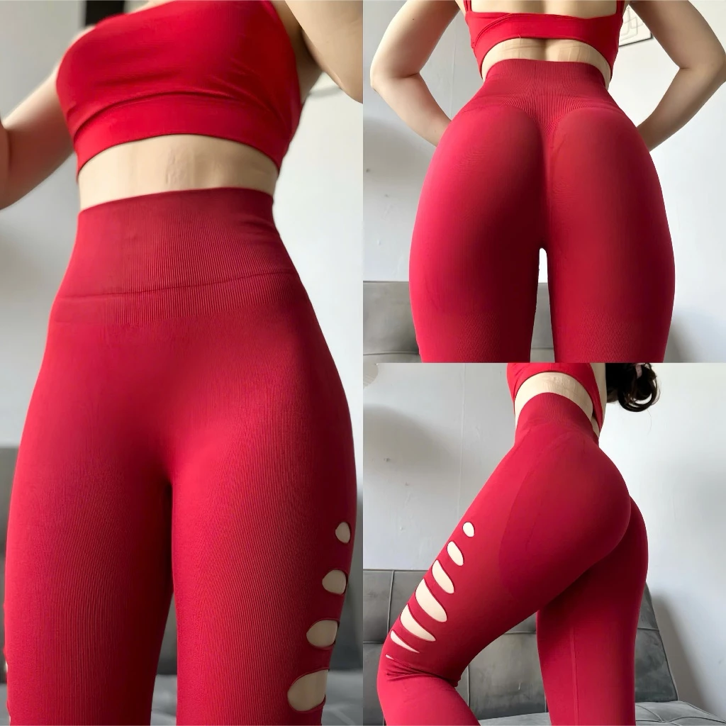 NEW 2024 Quần Dài Legging Nữ Chất Dệt Thiết Kế Cắt Laser Q16 Chun Co Giãn Tập - Gym - Yoga - Aerobic