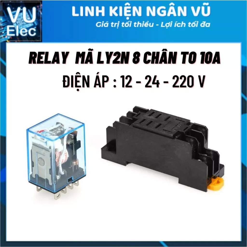 [Có Hóa Đơn]Relay trung gian LY2N 10A 12 - 220V 8 chân, relay 10A 8 chân, rơ le 220v10a 8 chân. rơ le 220V