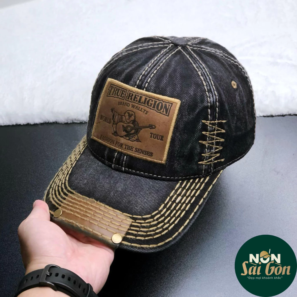 (Hàng VNXK) Nón ông địa, mũ lưỡi trai TRUE RELIGION MẠC DA siêu đẹp (Ảnh thật)-FN