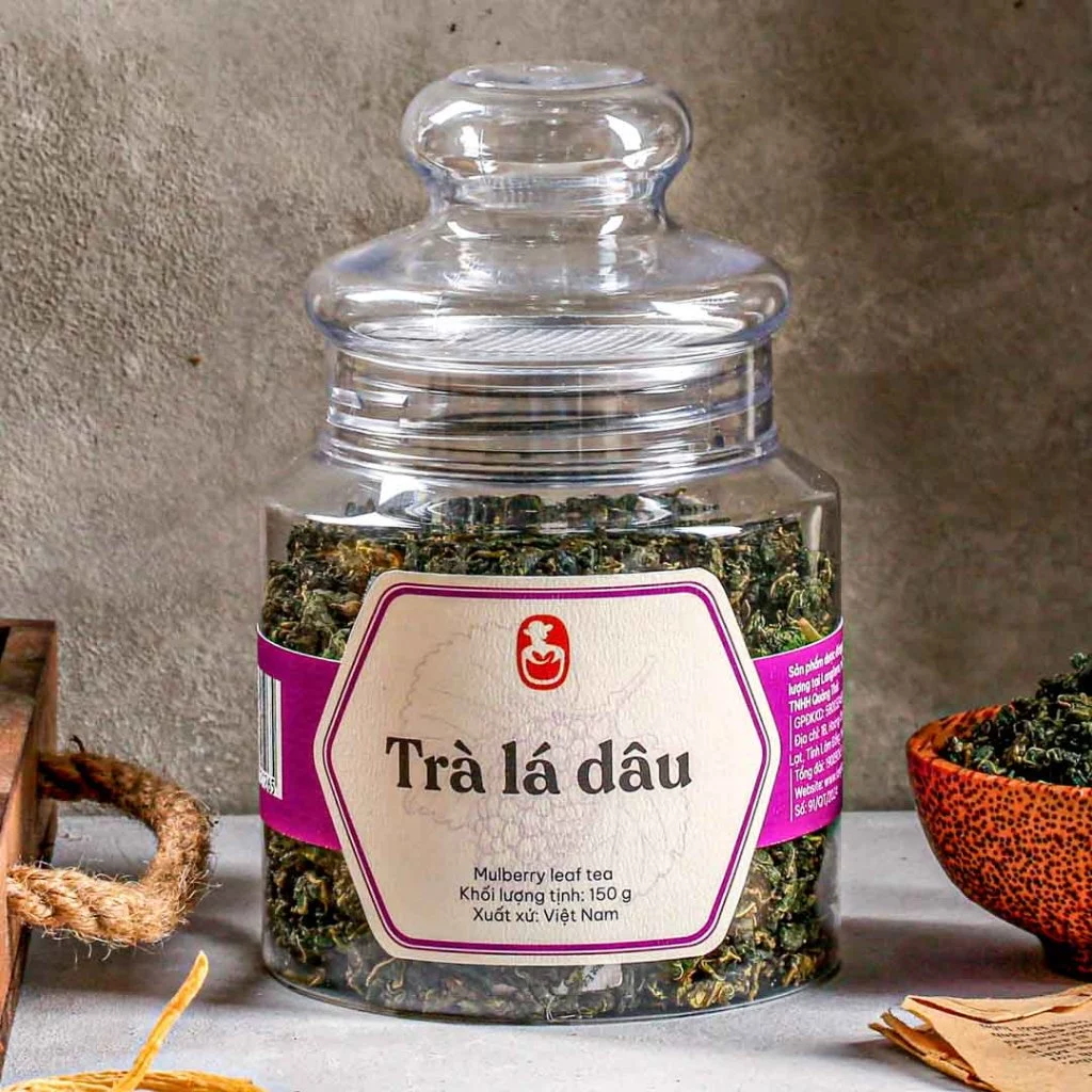 Trà lá dâu đặc sản Langfarm - Thảo mộc cho sức khoẻ, thơm dịu vị thiên nhiên, hàng loại 1