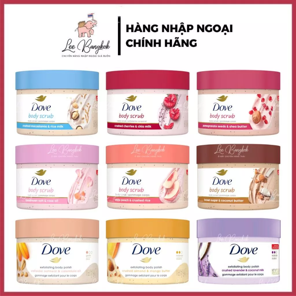 [Bản Mỹ - Đức] Tẩy Da, Tế Bào Chết Toàn Thân Body Dove Bản Mỹ Slovakia - Canada Maca, 425g, 298g, 225g LEEBANGKOK