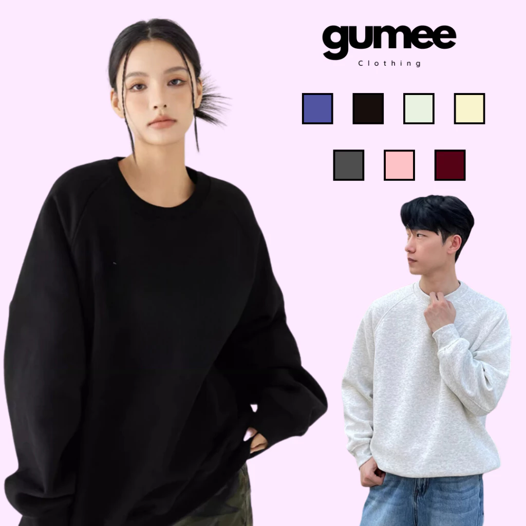Áo sweater nữ nam trơn Gumee, áo nỉ 2 da unisex form rộng mềm chất dày dặn mặc mùa đông giữ ấm - SWT