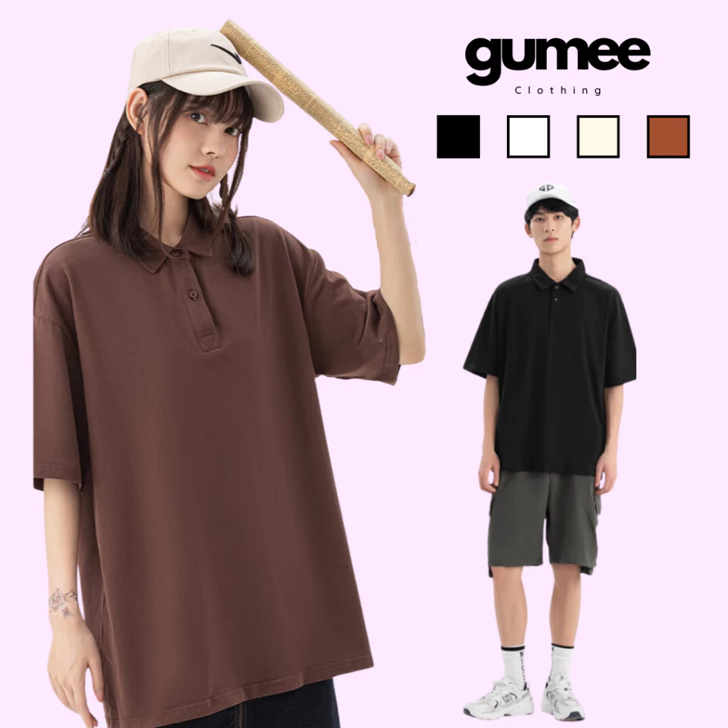 Áo polo trơn unisex cotton cao cấp Gumee, áo thun polo nam nữ local brand basic form rộng - GPO