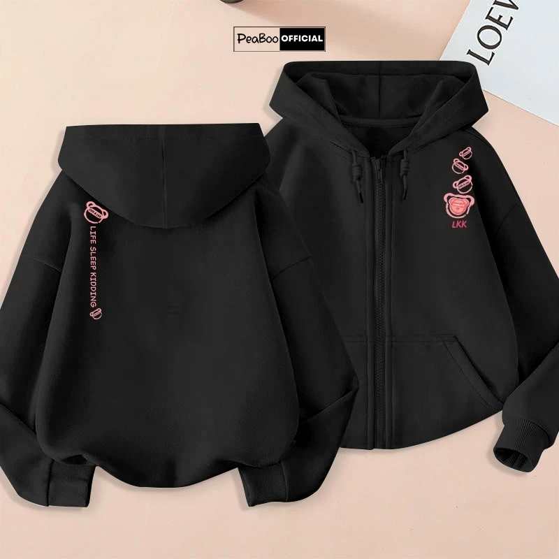 Áo Hoodie Zip, Áo Khoác Nam Nữ Unisex By PEABOO Mã HZ Live Will Chất Nỉ Bông Form Rộng Mũ 2 Lớp