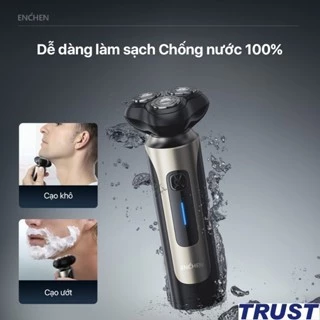 Máy cạo râu Blackstone 8 Enchen 3 lưỡi dao 3D, lưới kép siêu mỏng, chống nước IPX7